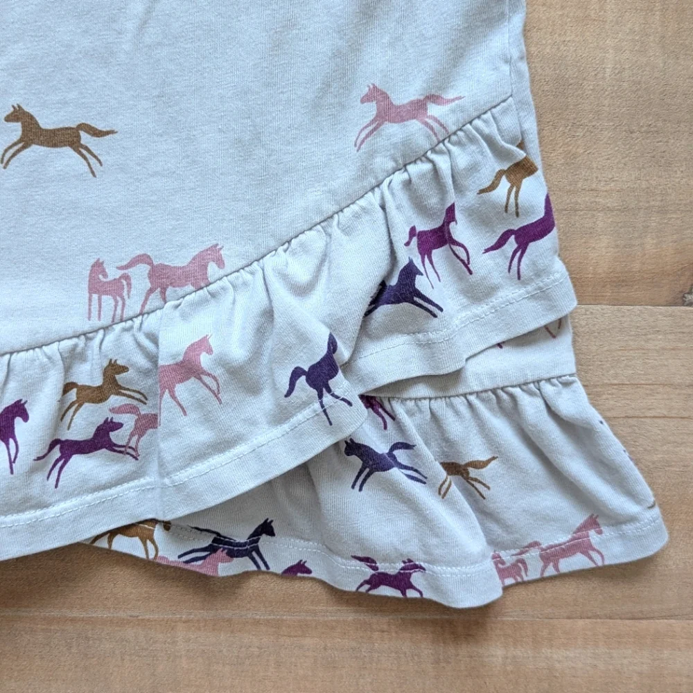 Tea Collection Wild Horses Long Sleeve Ruffle Hem Dress - Size 18-24M - Picture 4 of 6